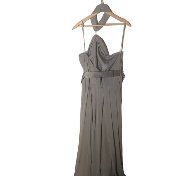 Chiffon Bridesmaid Dress WHITE BY VERA WANG Gray Size 16 - Picture 3 of 8